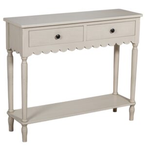 Mesa Entrada Madera 2 Cajones Beige 90x28x75
