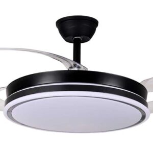 Ventilador Techo Volturno Negro 4 Aspas Retráctiles 106x36-53cm
