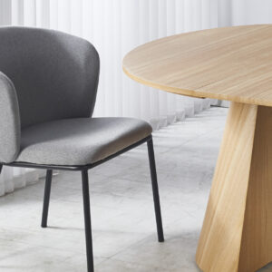 Silla Comedor Margot Tejido Gris-Negro