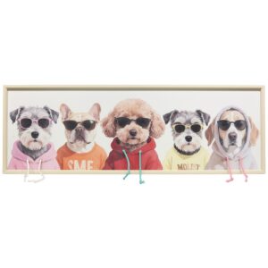 Cuadro con Marco Madera 120x40x3,5 Perros con Gafas