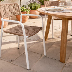 Silla De Exterior Sava Mimbre-Blanco