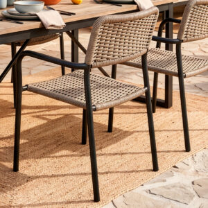 Silla De Exterior Sava Mimbre-Negro