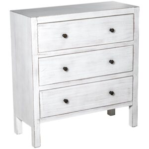 Cómoda Madera Blanco 3 Cajones 75x30x80