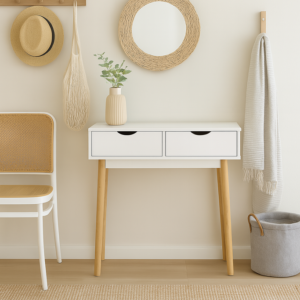 Recibidor Fiano 2 Cajones Blanco 90x78x35