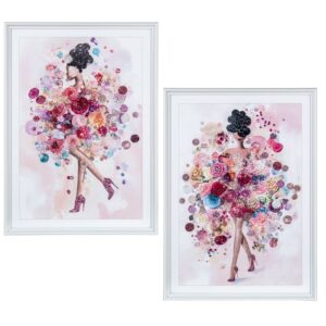 Cuadro Lienzo Acrílico Mujer Flores 50x70x3,3